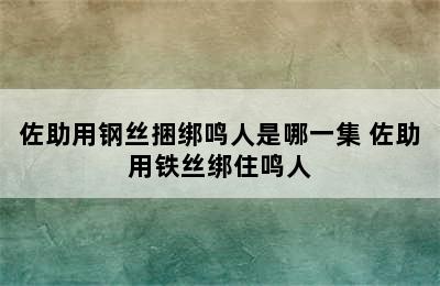 佐助用钢丝捆绑鸣人是哪一集 佐助用铁丝绑住鸣人